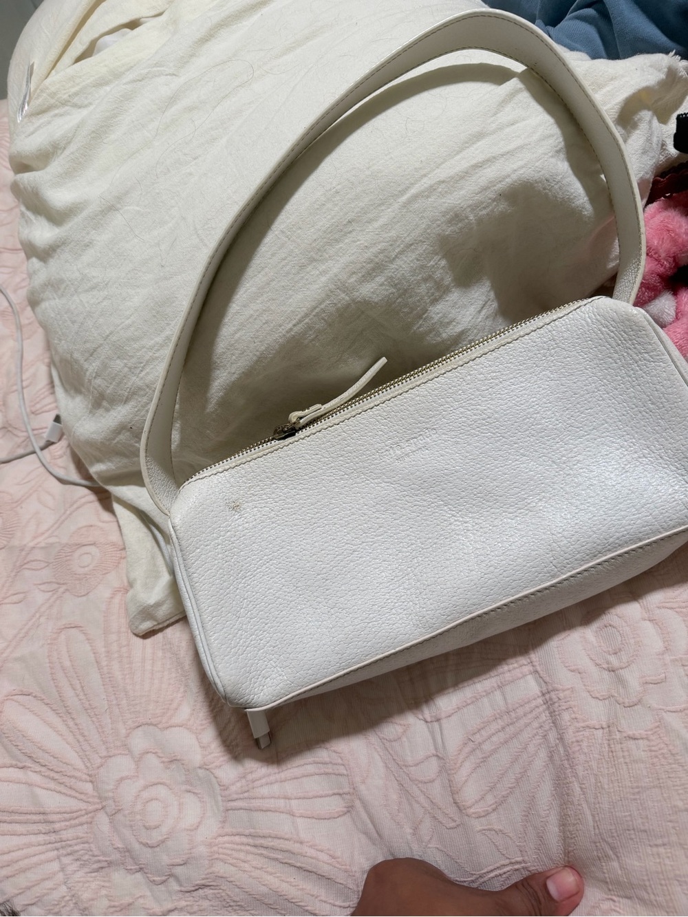 Minimalist White Leather Shoulder Bag Kate spade